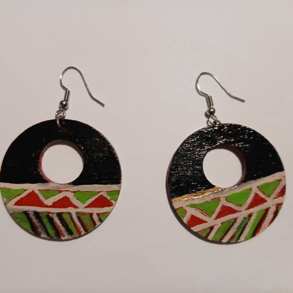 Afrocentric Earrings / Wooden Earrings / Handmade Earrings / African Roots